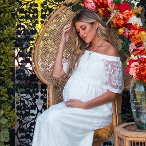 LIKE NEW Pink Blush Maternity Off Shoulder Dress